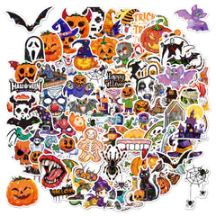 100 PCS Halloween Stickers Halloween Pumpkin Themed Party Favor Stickers for Kids Waterproof Halloween Stickers Bulk Halloween Goodie Bags Stuffers Classroom Decorations Non Repeating