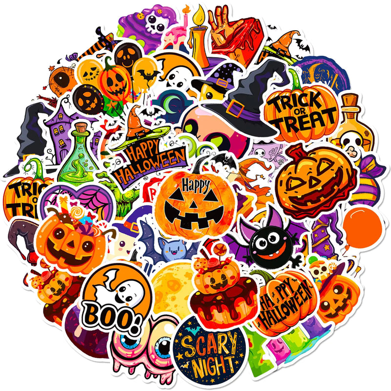 100 Pcs Halloween Stickers Bulk Waterproof Vinyl Laptop Stickers Halloween Party Favors Best Choice for Halloween Party Decoration & Halloween Classroom Crafts