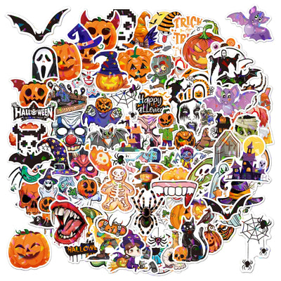 100 PCS Halloween Stickers Halloween Pumpkin Themed Party Favor Stickers for Kids Waterproof Halloween Stickers Bulk Halloween Goodie Bags Stuffers Classroom Decorations Non Repeating